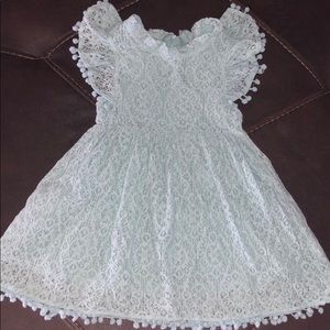Girls Light Blue Lace Dress